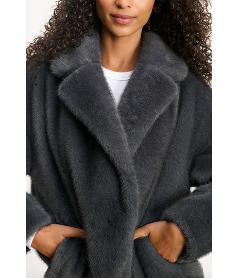 Carolyn Faux Fur Jacket - Slate